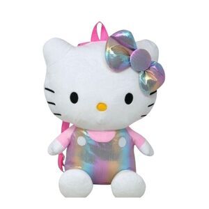Hello Kitty Shiny Pink Plush Backpack for Kids